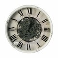 Homeroots Rustic White Industrial Gear Vintage Wall Clock 401297